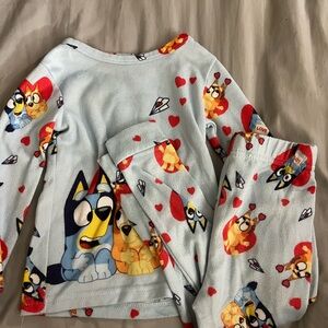 Lucy Kids Pajama Set - Light Blue and Red